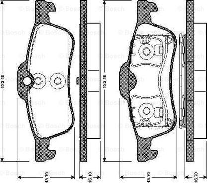 BOSCH 0 986 TB2 838 - Kit pastiglie freno, Freno a disco autozon.pro