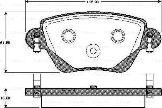 BOSCH 0 986 TB2 820 - Kit pastiglie freno, Freno a disco autozon.pro