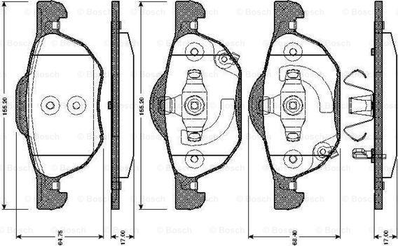 BOSCH 0 986 TB2 873 - Kit pastiglie freno, Freno a disco autozon.pro