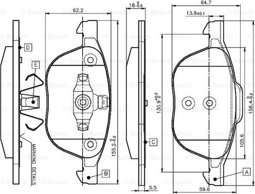 BOSCH 0 986 TB2 877 - Kit pastiglie freno, Freno a disco autozon.pro