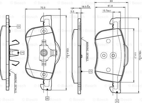 BOSCH 0 986 TB2 351 - Kit pastiglie freno, Freno a disco autozon.pro