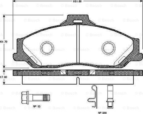 BOSCH 0 986 TB2 361 - Kit pastiglie freno, Freno a disco autozon.pro