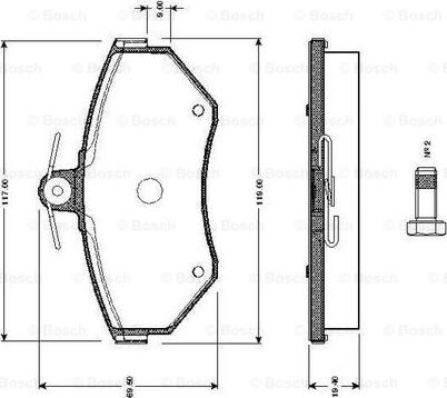 BOSCH 0 986 TB2 311 - Kit pastiglie freno, Freno a disco autozon.pro