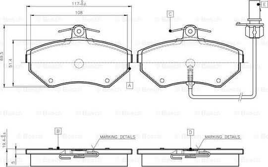 BOSCH 0 986 TB2 312 - Kit pastiglie freno, Freno a disco autozon.pro