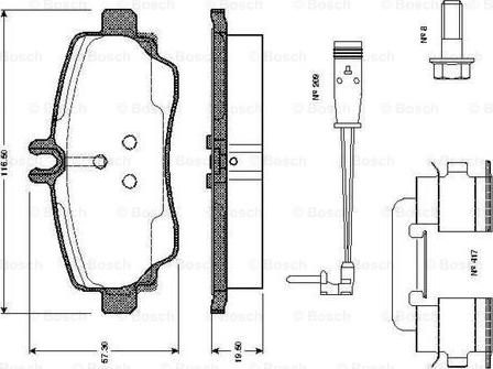 BOSCH 0 986 TB2 323 - Kit pastiglie freno, Freno a disco autozon.pro