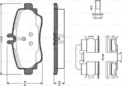 BOSCH 0 986 TB2 322 - Kit pastiglie freno, Freno a disco autozon.pro