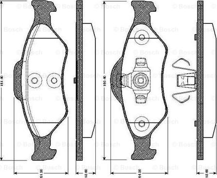 BOSCH 0 986 TB2 374 - Kit pastiglie freno, Freno a disco autozon.pro