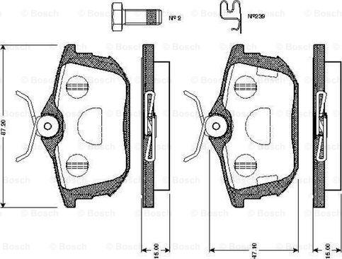 BOSCH 0 986 TB2 298 - Kit pastiglie freno, Freno a disco autozon.pro