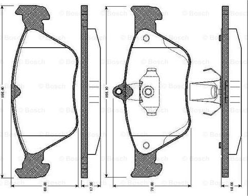 BOSCH 0 986 TB2 256 - Kit pastiglie freno, Freno a disco autozon.pro