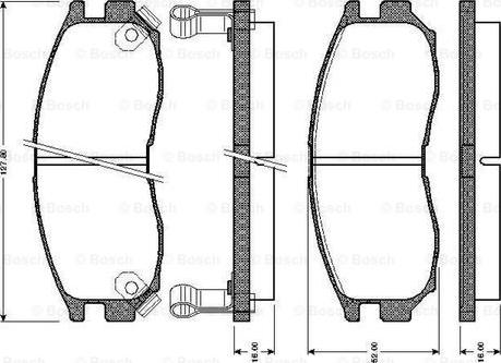 BOSCH 0 986 TB2 250 - Kit pastiglie freno, Freno a disco autozon.pro