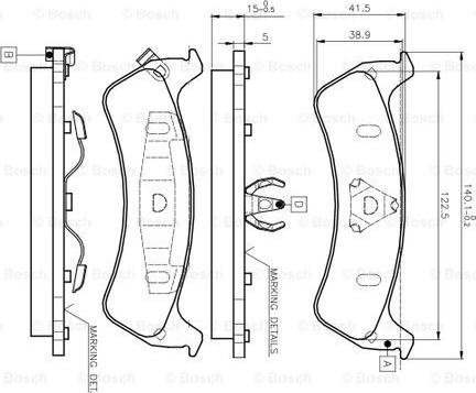 BOSCH 0 986 TB2 257 - Kit pastiglie freno, Freno a disco autozon.pro