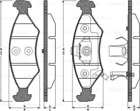 BOSCH 0 986 TB2 267 - Kit pastiglie freno, Freno a disco autozon.pro