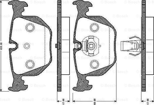 BOSCH 0 986 TB2 205 - Kit pastiglie freno, Freno a disco autozon.pro