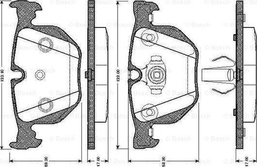 BOSCH 0 986 TB2 206 - Kit pastiglie freno, Freno a disco autozon.pro