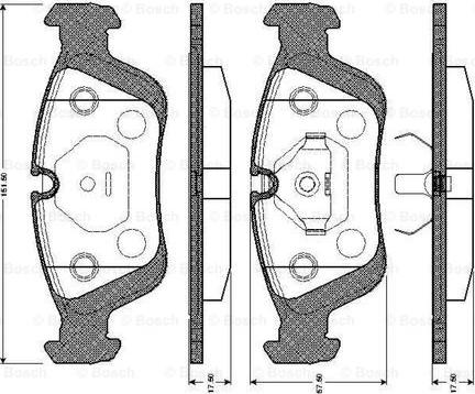 BOSCH 0 986 TB2 208 - Kit pastiglie freno, Freno a disco autozon.pro