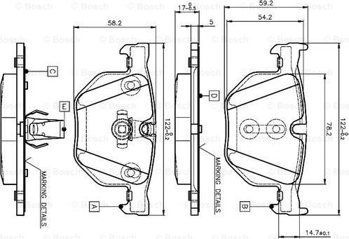 BOSCH 0 986 TB2 207 - Kit pastiglie freno, Freno a disco autozon.pro