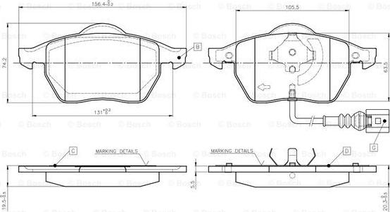 BOSCH 0 986 TB2 216 - Kit pastiglie freno, Freno a disco autozon.pro