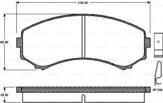 BOSCH 0 986 TB2 218 - Kit pastiglie freno, Freno a disco autozon.pro