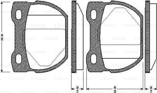 BOSCH 0 986 TB2 280 - Kit pastiglie freno, Freno a disco autozon.pro