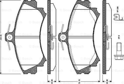 BOSCH 0 986 TB2 288 - Kit pastiglie freno, Freno a disco autozon.pro