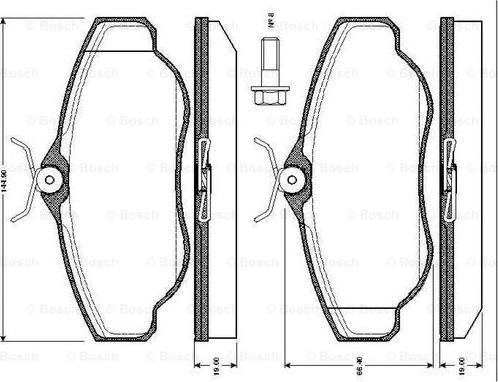 BOSCH 0 986 TB2 274 - Kit pastiglie freno, Freno a disco autozon.pro