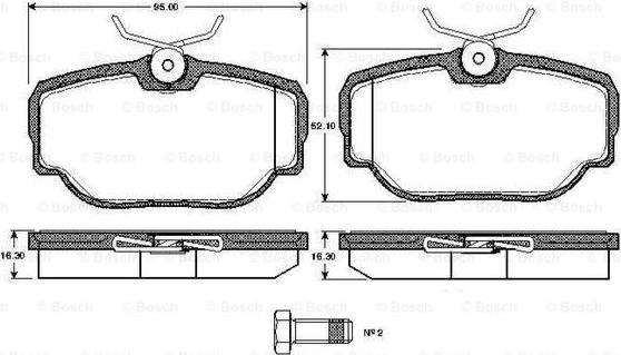 BOSCH 0 986 TB2 275 - Kit pastiglie freno, Freno a disco autozon.pro