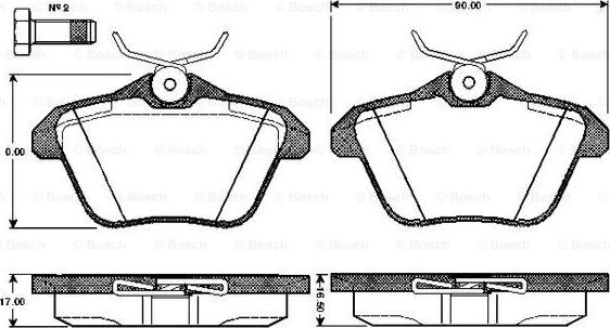 BOSCH 0 986 TB2 276 - Kit pastiglie freno, Freno a disco autozon.pro