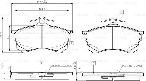 BOSCH 0 986 TB2 278 - Kit pastiglie freno, Freno a disco autozon.pro