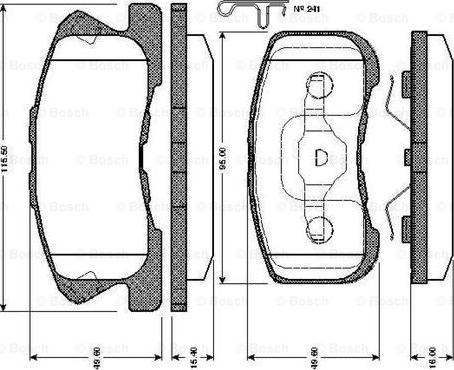 BOSCH 0 986 TB2 794 - Kit pastiglie freno, Freno a disco autozon.pro