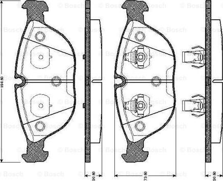 BOSCH 0 986 TB2 744 - Kit pastiglie freno, Freno a disco autozon.pro