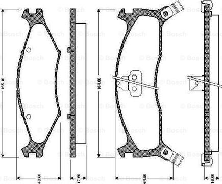 BOSCH 0 986 TB2 747 - Kit pastiglie freno, Freno a disco autozon.pro