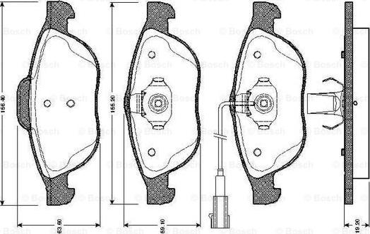 BOSCH 0 986 TB2 767 - Kit pastiglie freno, Freno a disco autozon.pro