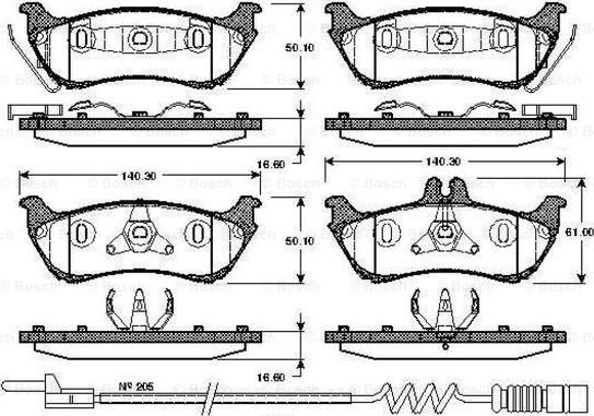 BOSCH 0 986 TB2 783 - Kit pastiglie freno, Freno a disco autozon.pro