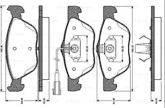 BOSCH 0 986 TB2 733 - Kit pastiglie freno, Freno a disco autozon.pro