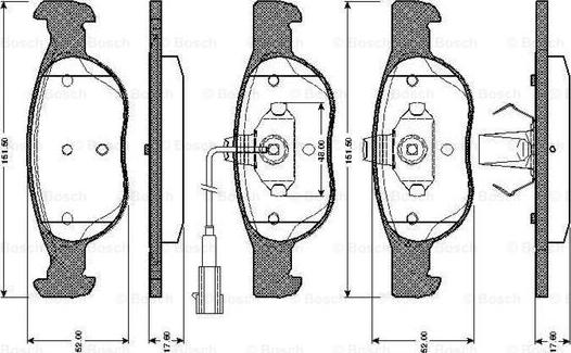 BOSCH 0 986 TB2 732 - Kit pastiglie freno, Freno a disco autozon.pro