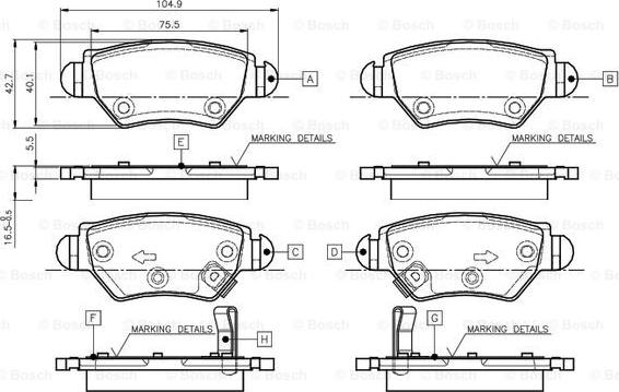 BOSCH 0 986 TB2 777 - Kit pastiglie freno, Freno a disco autozon.pro