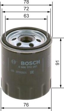 BOSCH 0 986 TF0 051 - Filtro olio autozon.pro