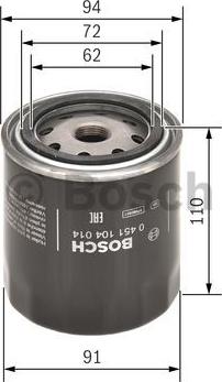 BOSCH 0 451 104 014 - Filtro olio autozon.pro