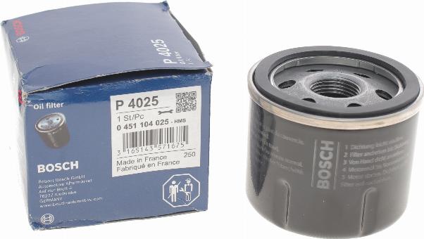 BOSCH 0 451 104 025 - Filtro olio autozon.pro