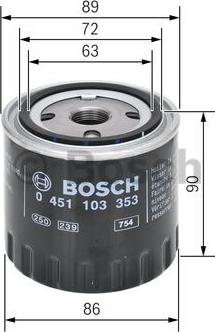 BOSCH 0 451 103 353 - Filtro olio autozon.pro