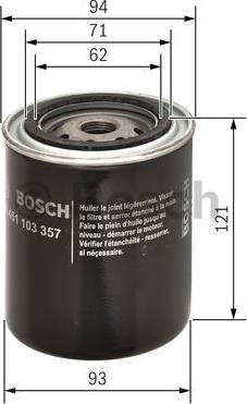 BOSCH 0 451 103 357 - Filtro olio autozon.pro