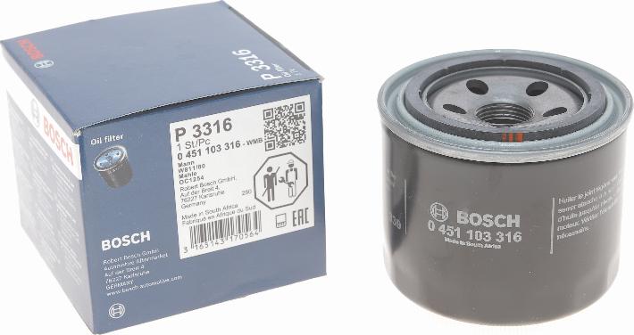 BOSCH 0 451 103 316 - Filtro olio autozon.pro