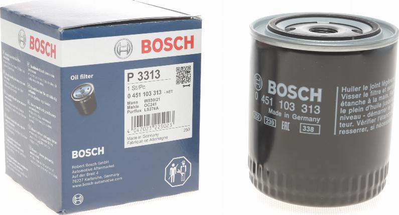 BOSCH 0 451 103 313 - Filtro olio autozon.pro