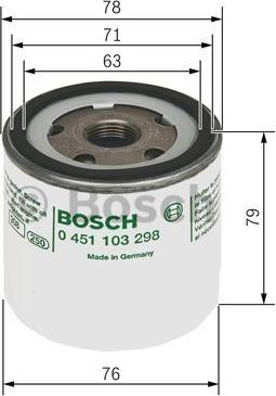 BOSCH 0 451 103 298 - Filtro olio autozon.pro