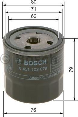 BOSCH 0 451 103 204 - Filtro olio autozon.pro