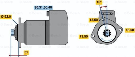 BOSCH 0 001 510 037 - Motorino d'avviamento autozon.pro