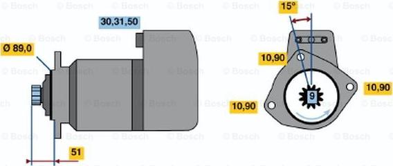 BOSCH 0 001 418 016 - Motorino d'avviamento autozon.pro