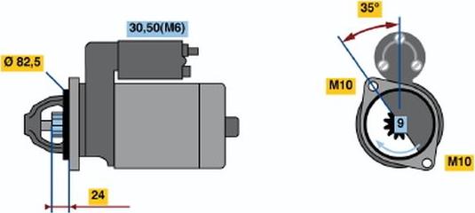 BOSCH 0001109042 - Motorino d'avviamento autozon.pro