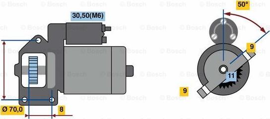 BOSCH 0 001 109 069 - Motorino d'avviamento autozon.pro