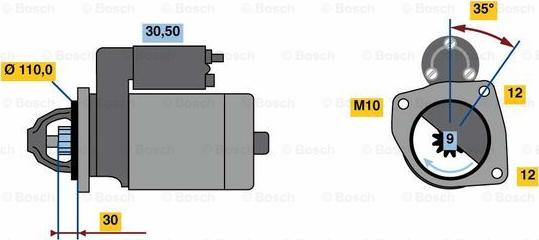 BOSCH 0 001 109 344 - Motorino d'avviamento autozon.pro